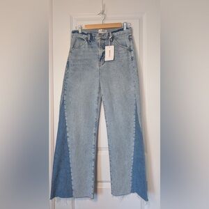 Frame Le Baggy Palazzo Jeans Fairytale Wash Multicolor Denim NWT Size 26